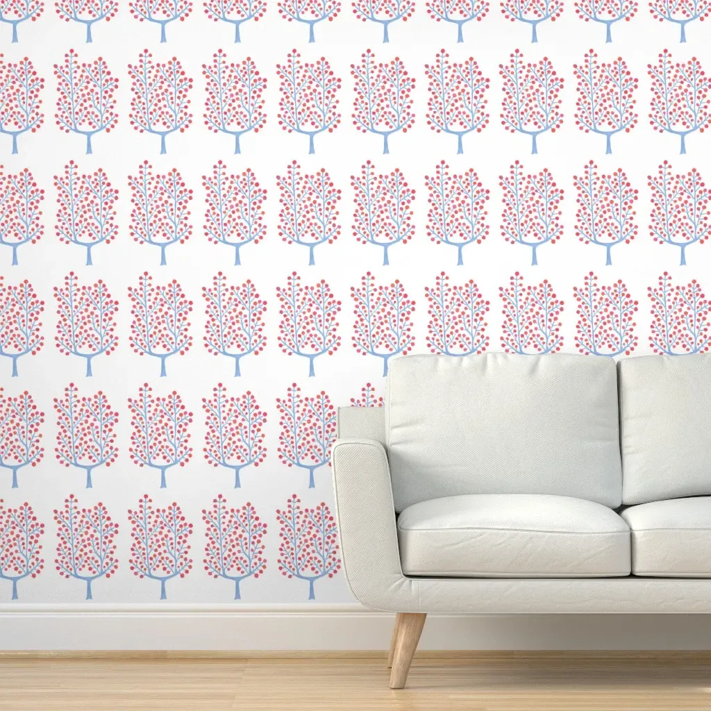 Buttonwood Americana Peel and Stick Wallpaper - Coral Pink product