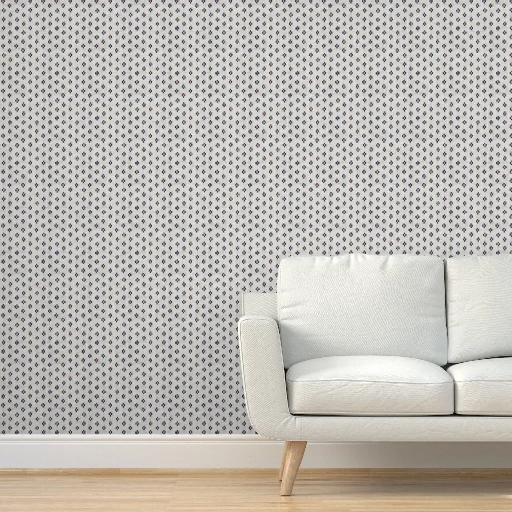 Buxton Embroidery Peel and Stick Wallpaper - Red Blue product