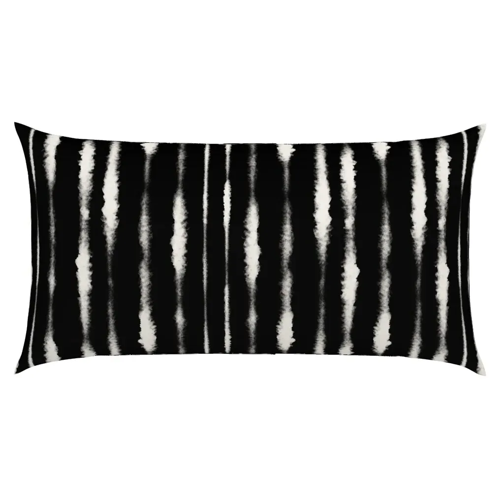 B&W Wet Brushstrokes Dark King Pillow Sham - White product