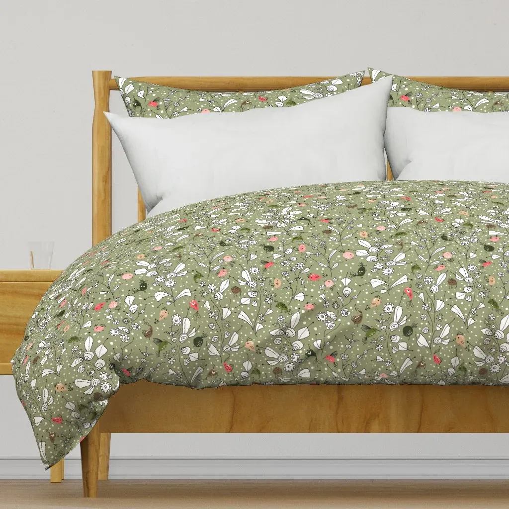Bye Bye Birdie Duvet Cover - Olive Green product