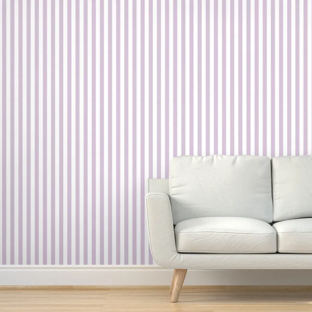 Cabana Boy Stripe Peel and Stick Wallpaper - Lilac, White product