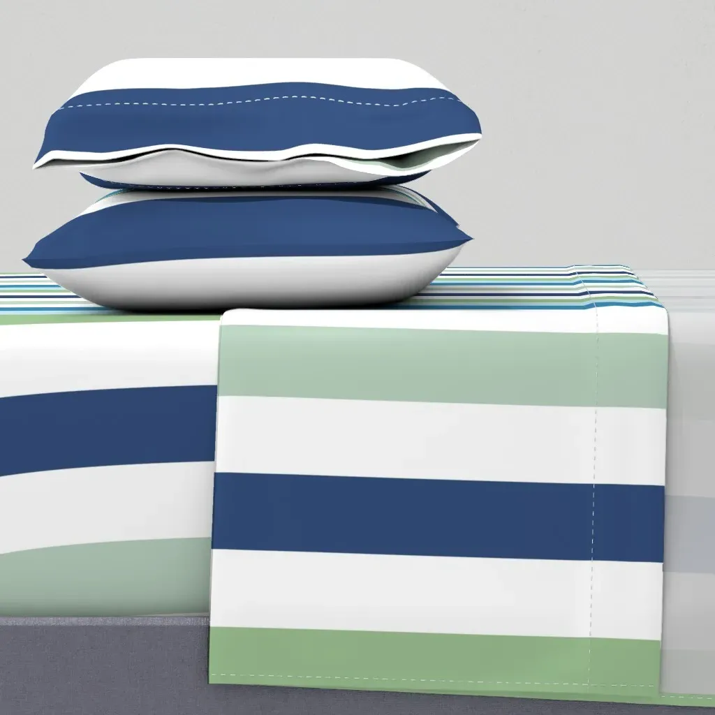 Cabana Stripe King Size Sheet Set - Navy Blue product