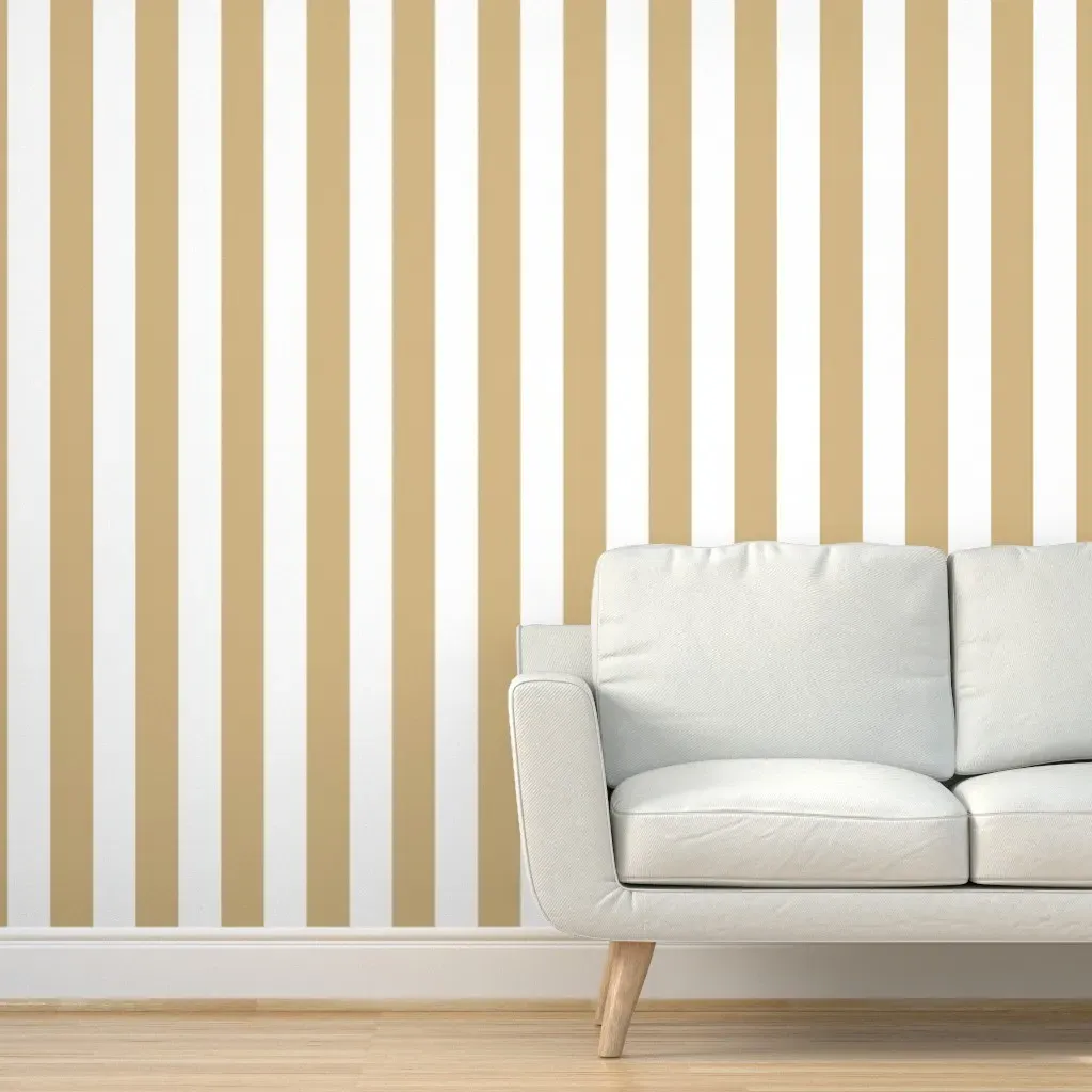 Cabana Stripe Peel and Stick Wallpaper - Caramel, White product