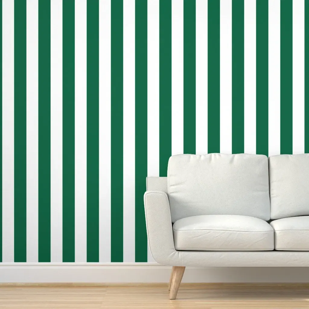Cabana Stripe Peel and Stick Wallpaper - Green, White product