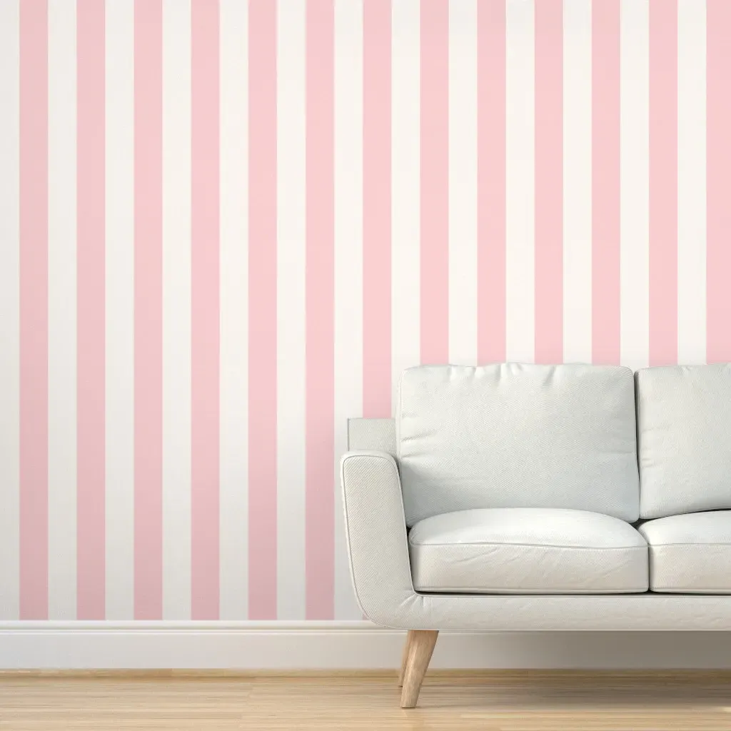 Cabana Stripe Peel and Stick Wallpaper - Petal Pink product