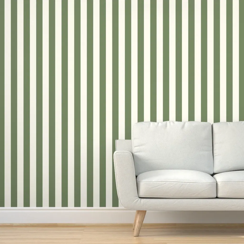 Cabana Stripe Peel and Stick Wallpaper - Sage Green product