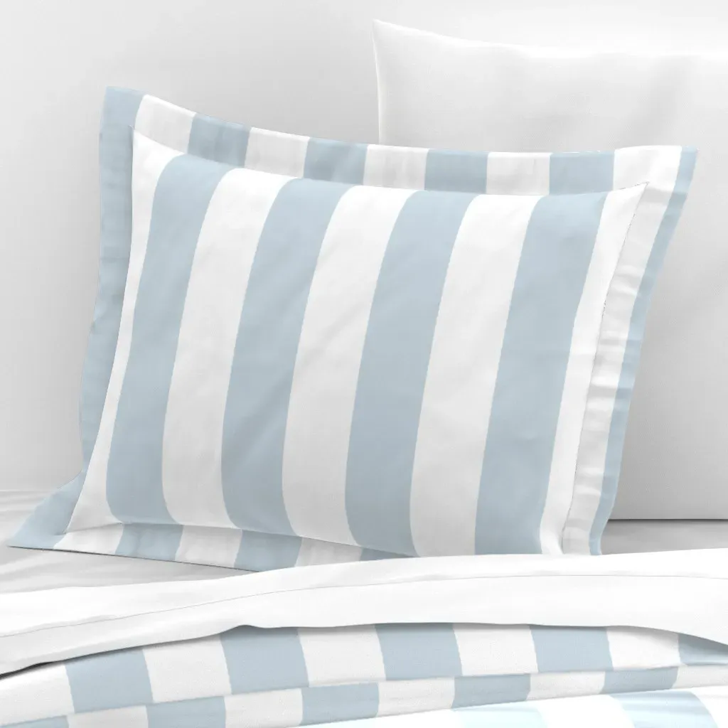 Cabana Stripe Standard Flanged Pillowcase - Blue, Cotton Sateen product