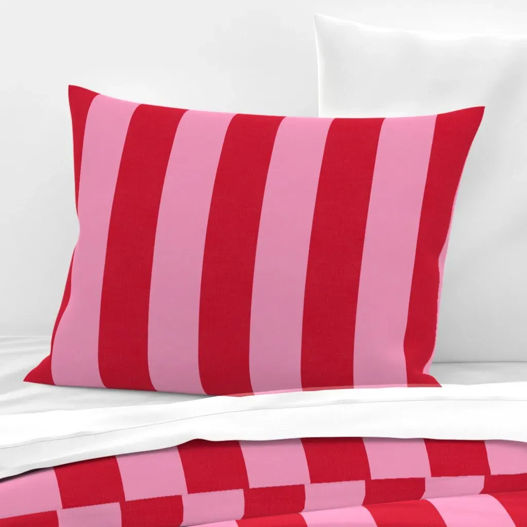 Cabana Stripe Standard Knife Edge Pillow - Red, Cotton Sateen product