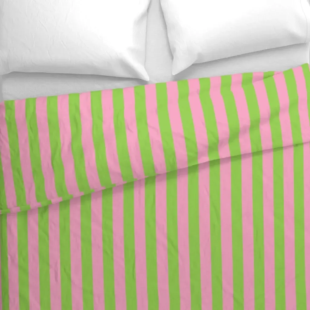 Cabana Stripes Duvet Cover - Lime alternate view