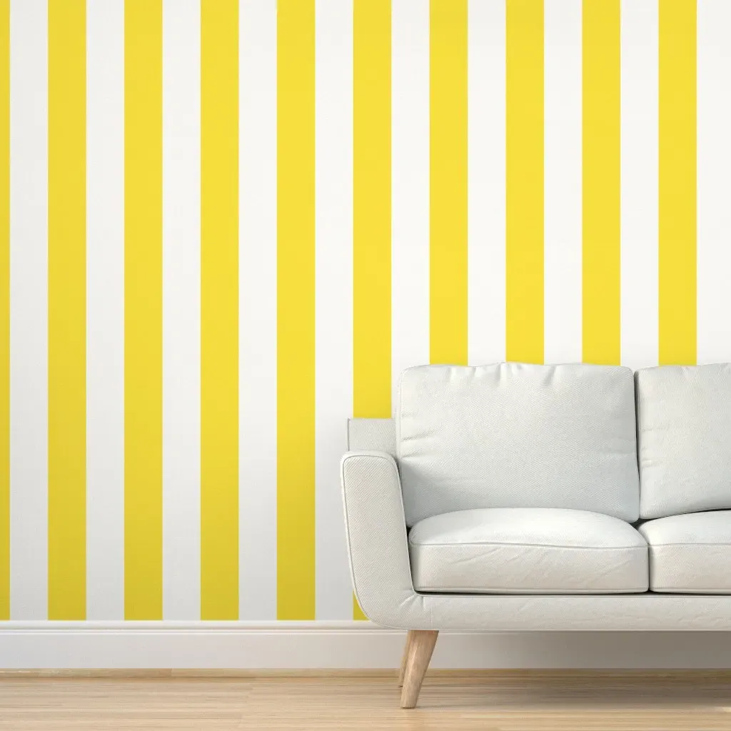 Cabana Stripes Mid Century Palm Springs Peel and Stick Wallpaper - Yellow product