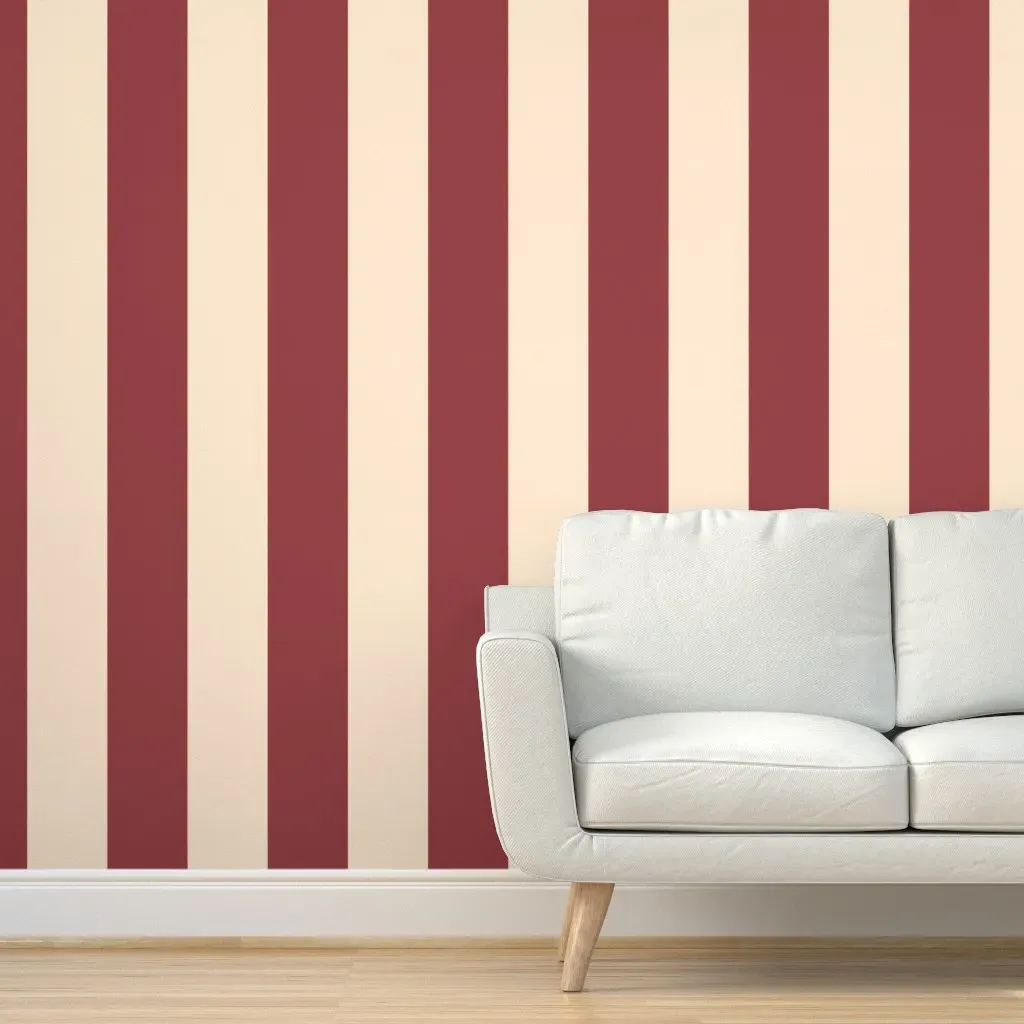 Cabana Stripes Peel and Stick Wallpaper - Burgundy product