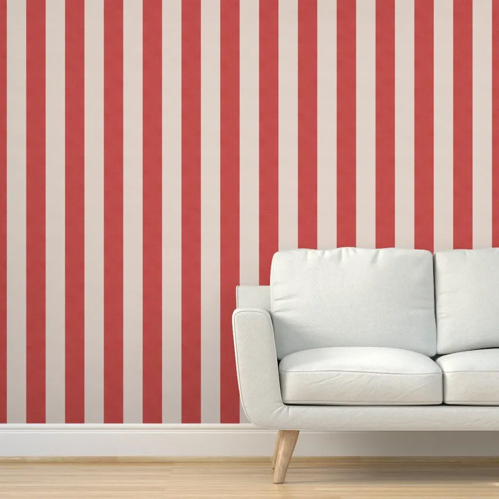 Cabana Stripes Peel and Stick Wallpaper - Red and Tan product