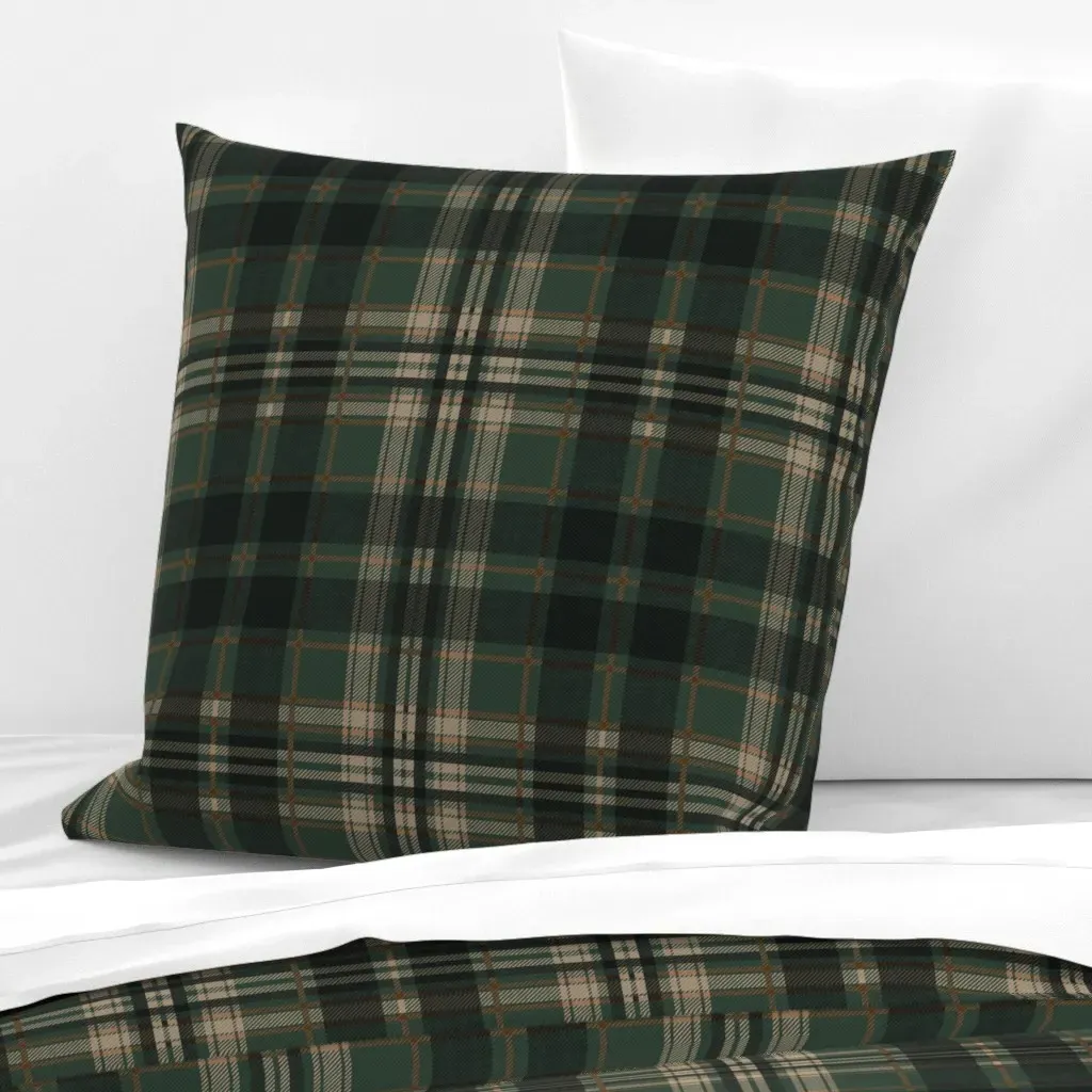 Cabin Plaid Euro Pillow Sham - Green product