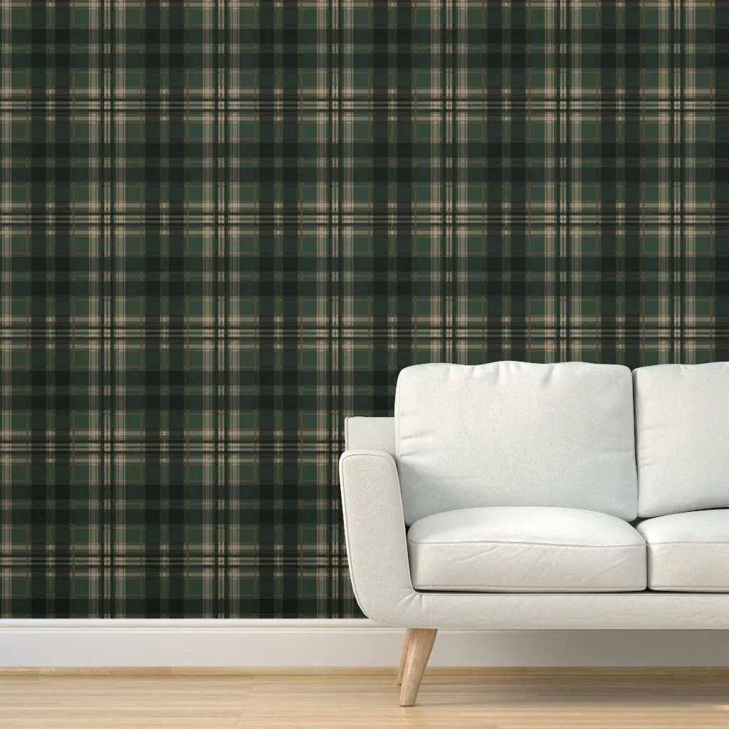Cabin Plaid Peel and Stick Wallpaper - Green product
