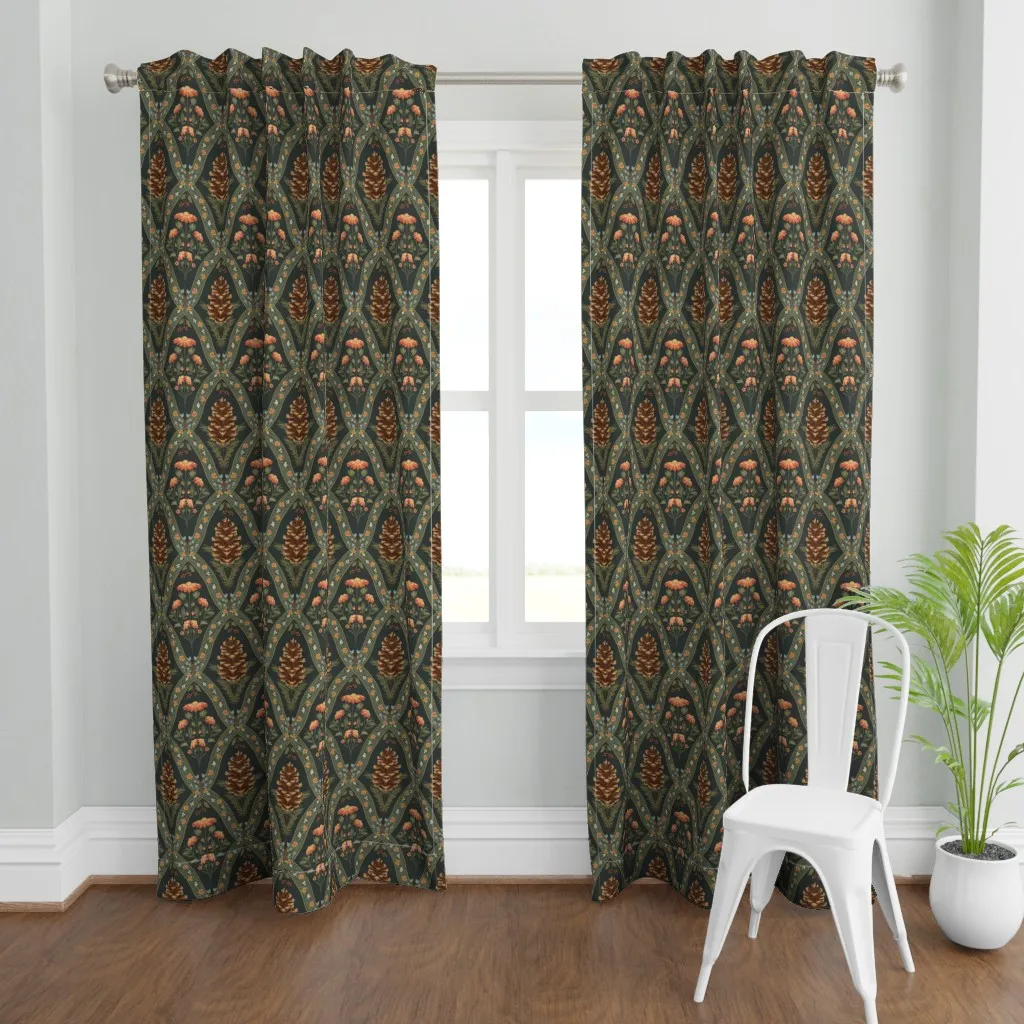 Cabincore Forest Tapestry Curtain Panel - Brown product