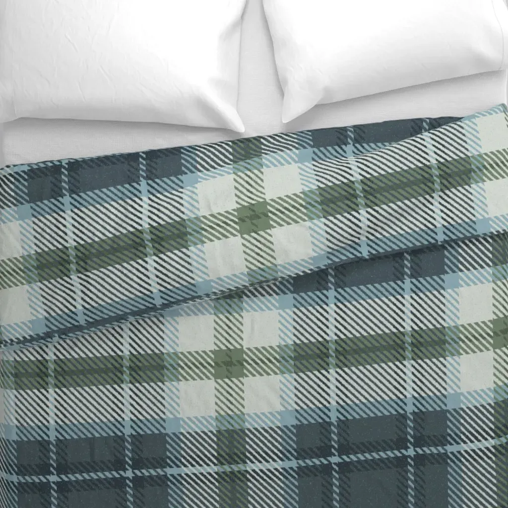 Cabincore Jumbo Plaid Duvet Cover - Slate Blue alternate view