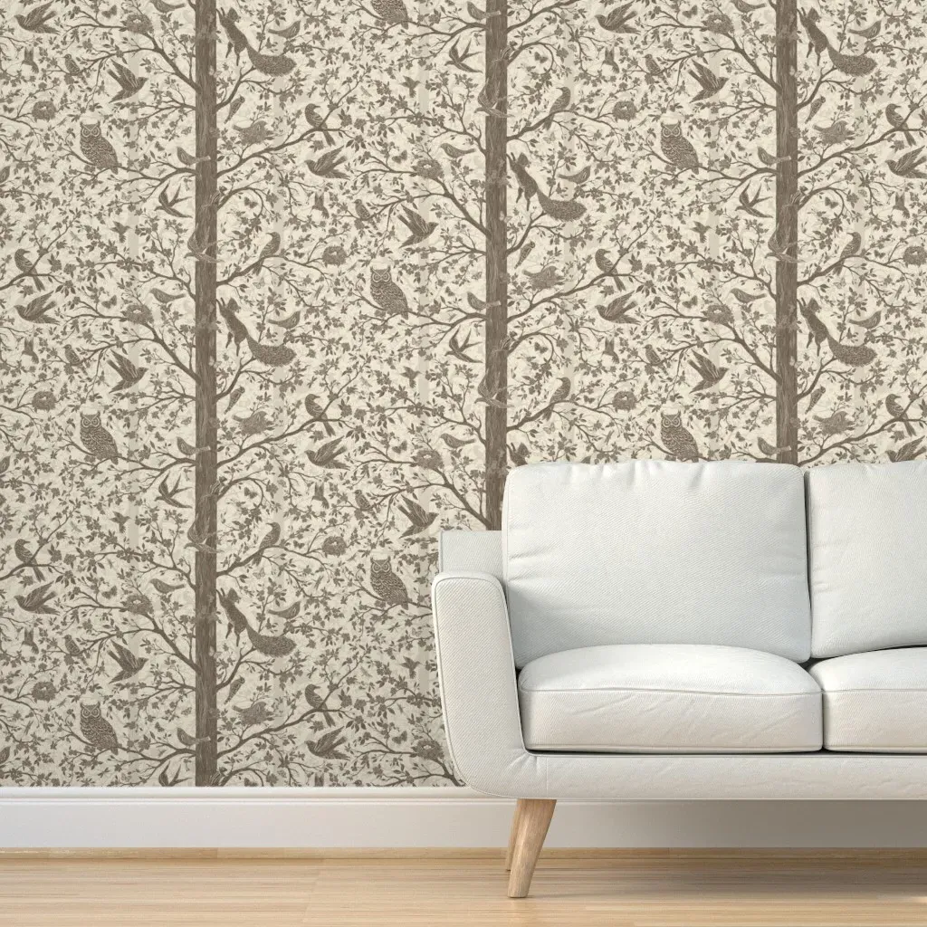 Cabincore Woods Peel and Stick Wallpaper - Beige product