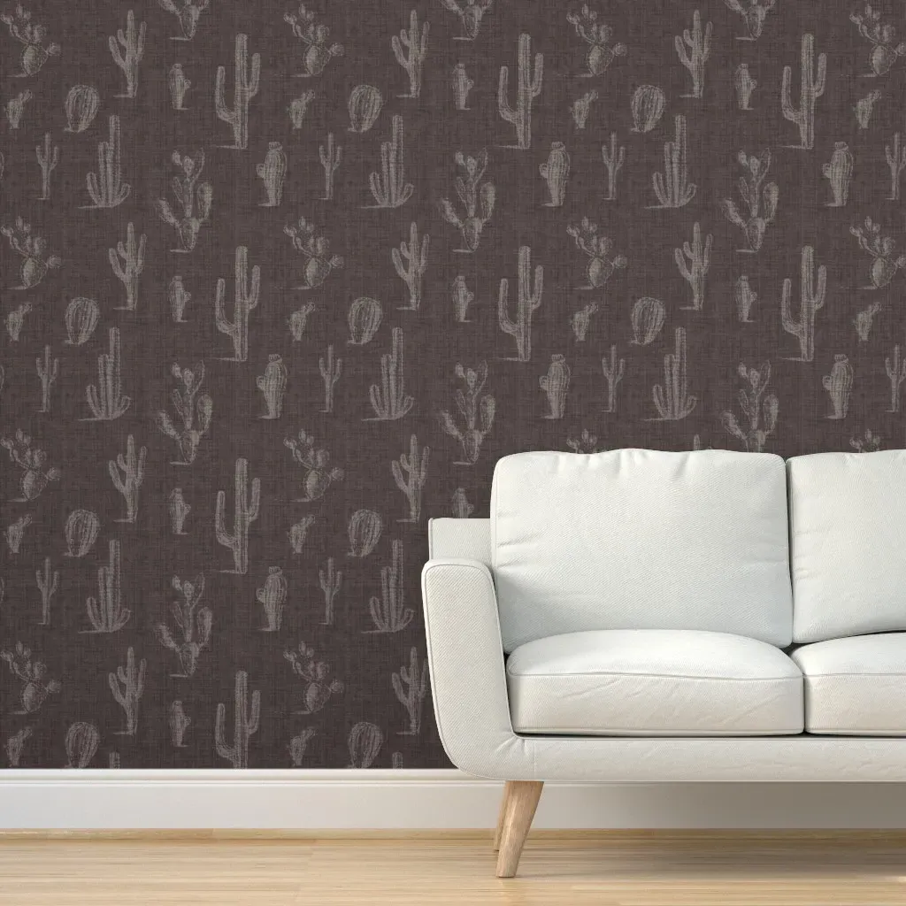 Cacti Peel and Stick Wallpaper - Gray product