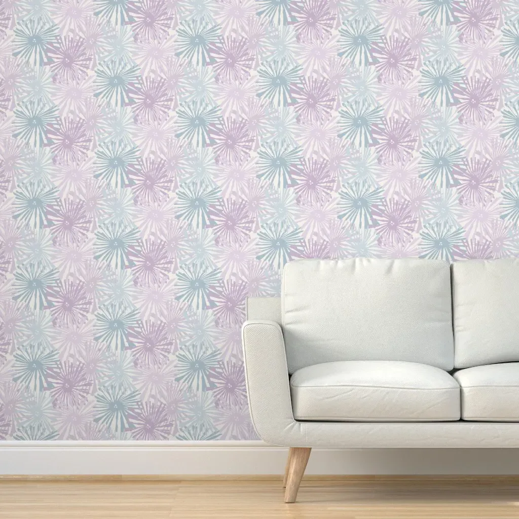 Cactus Blooms Peel and Stick Wallpaper - Lavender product