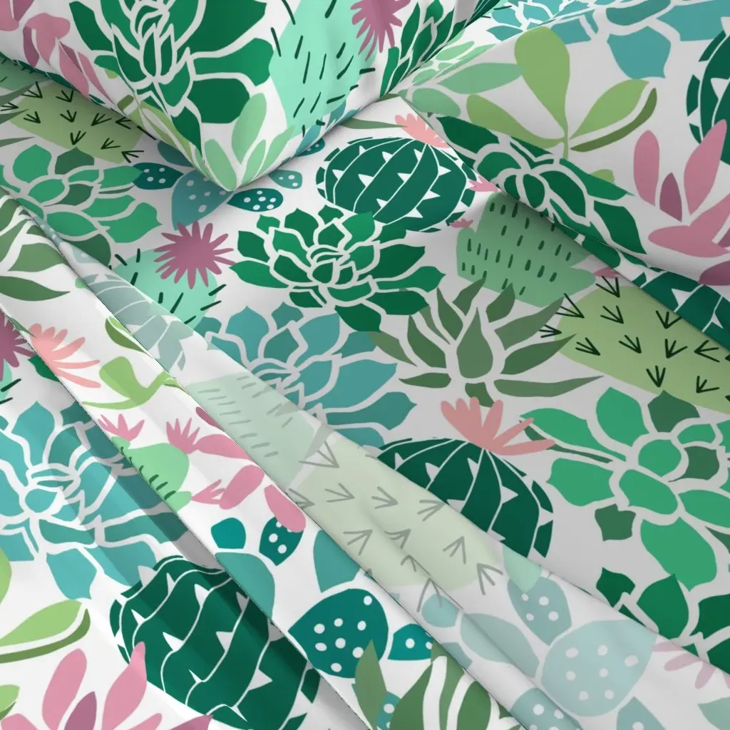 Cactus Collage Twin Sheet Set - Green alternate view