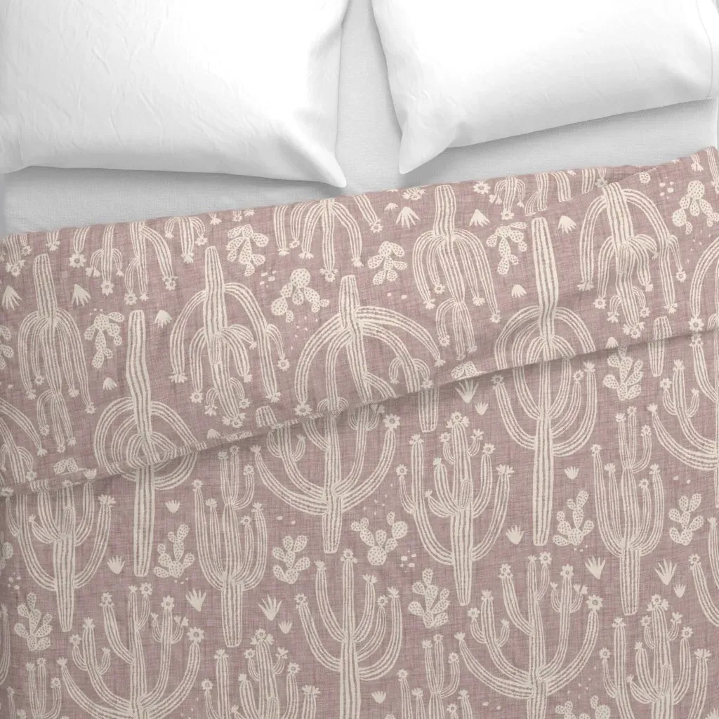 Cactus Country Large Duvet Cover - Dusty Rose alternate view
