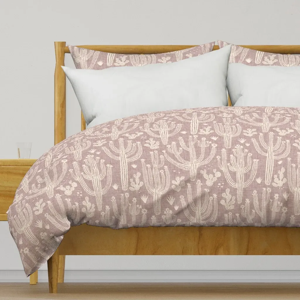 Cactus Country Large Duvet Cover - Dusty Rose product
