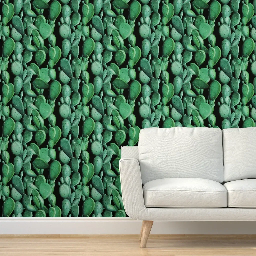 Cactus Wall Peel and Stick Wallpaper - Green product