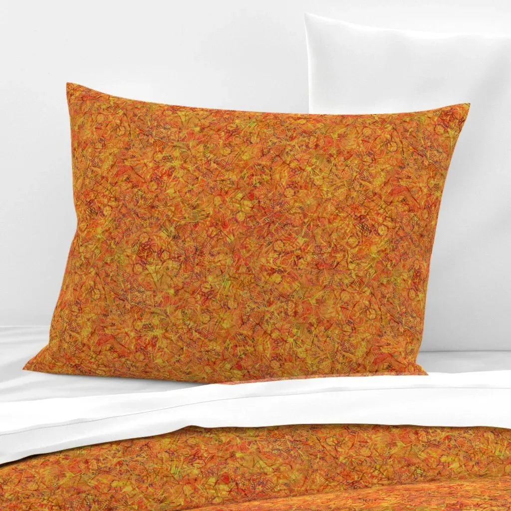 Cage-Tangerine Standard Knife Edge Pillow Cover - Orange, Cotton Sateen product