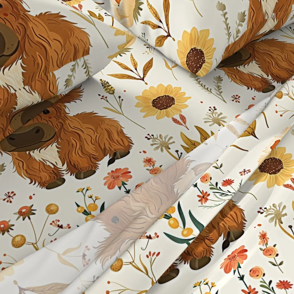Calf On Floral Queen Sheet Set - Brown alternate view