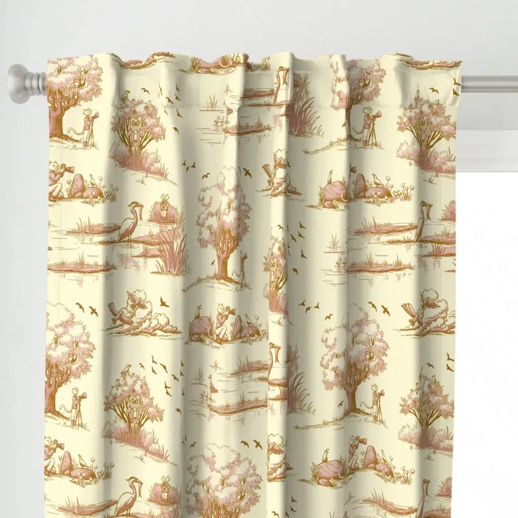 California Birding Cats Curtain Panel - Cream alternate view