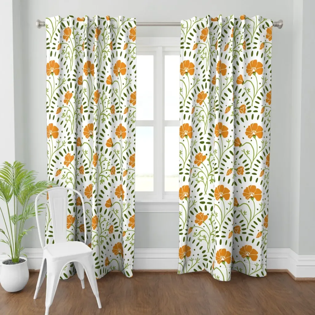California Poppy Curtain Panel - Orange product