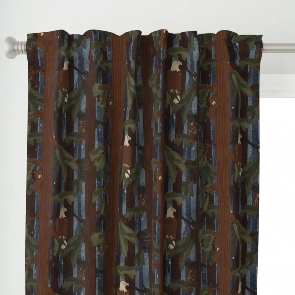 California Redwood Forest Curtain Panel - Dark Brown alternate view