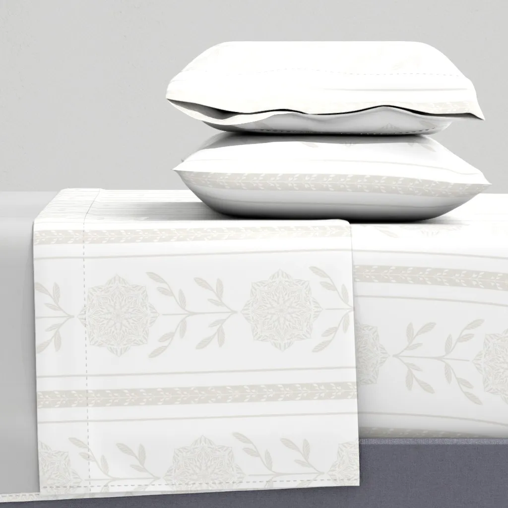 Calm And Collected Floral Stripe Queen Sheet Set - Beige product