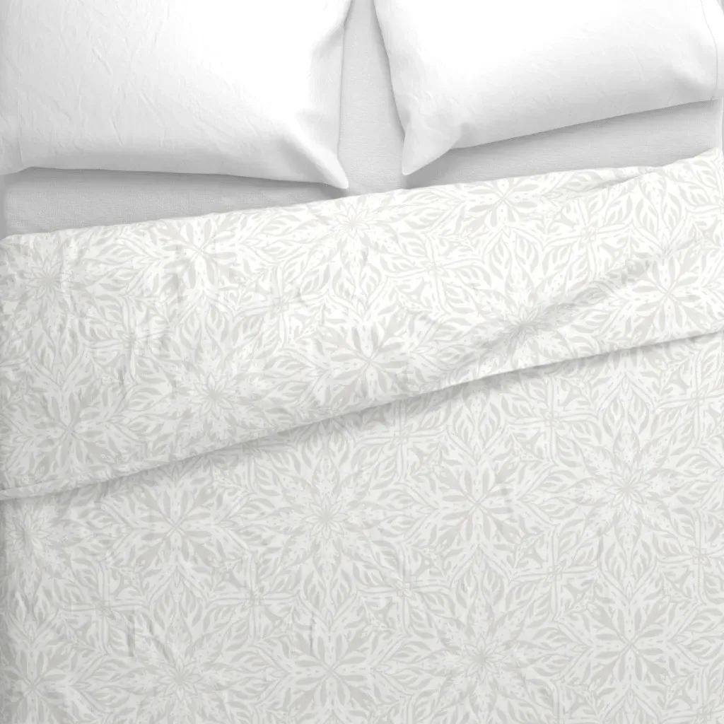Calm And Collected Full Duvet Cover - White alternate view