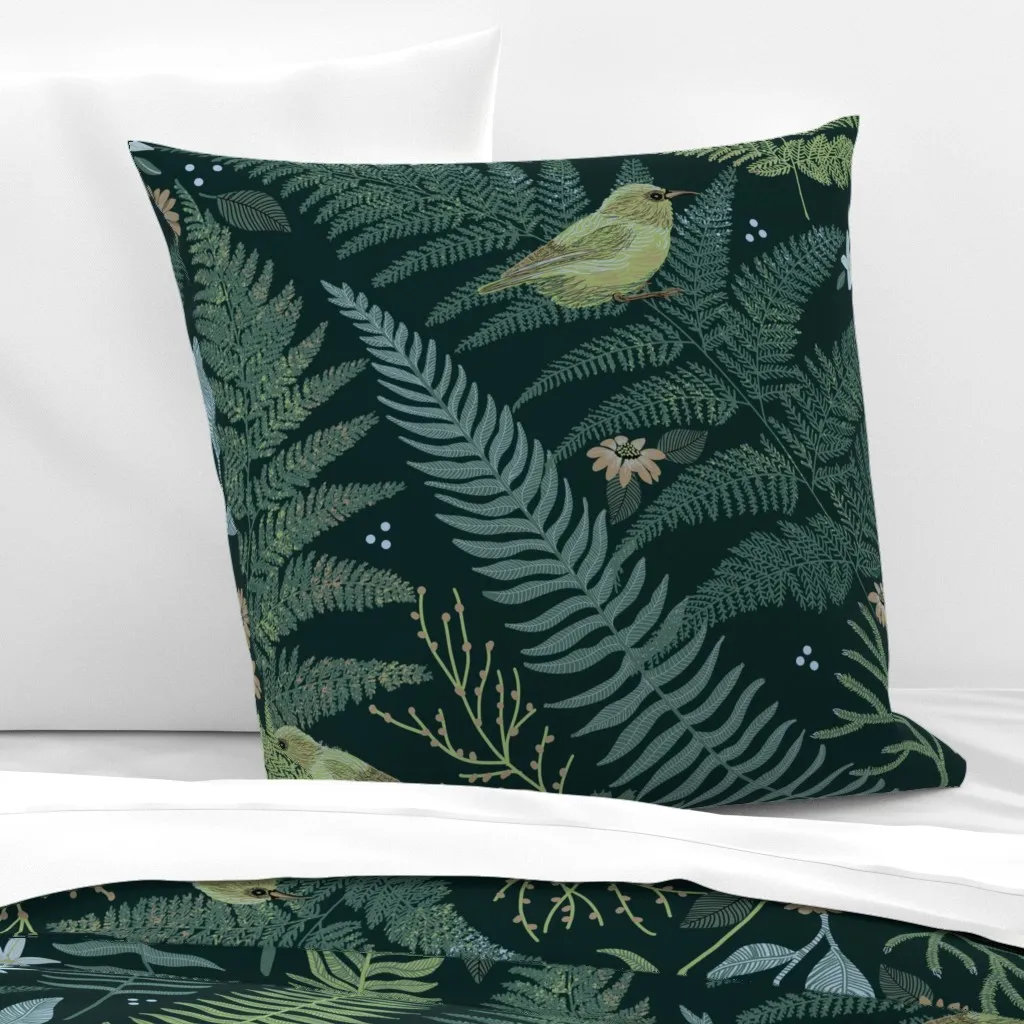 Calm Fern Forest Large Euro Pillow Sham - Green product