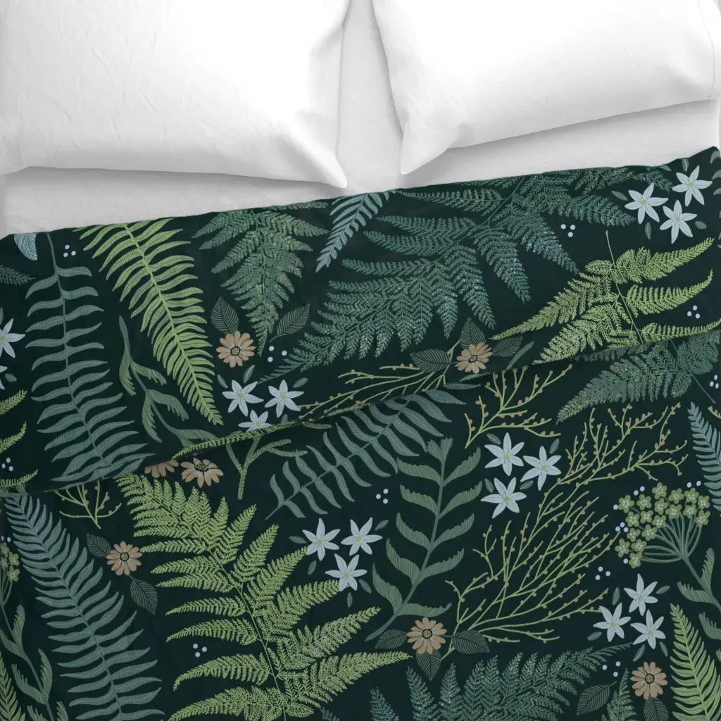 Calm Forest Large Duvet Cover - Dark Green alternate view