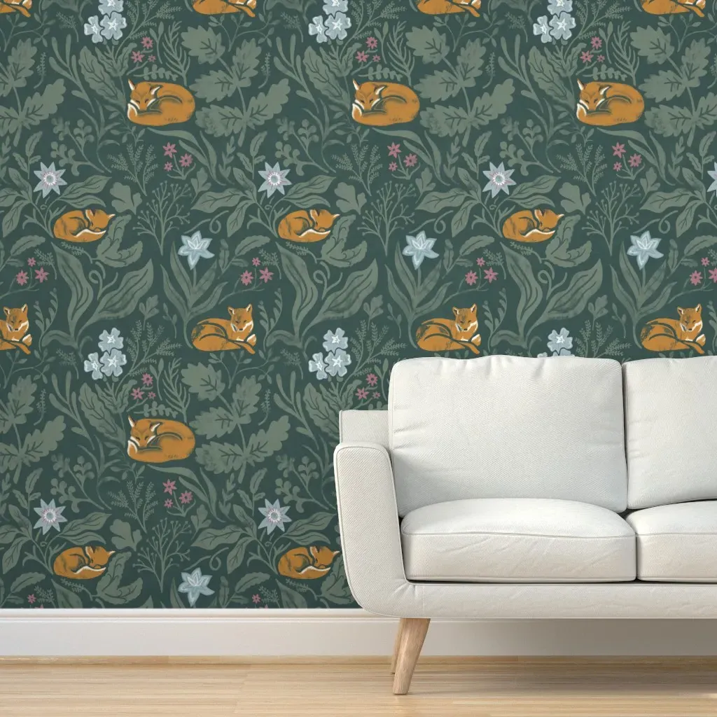 Calm Foxes Gallifrey Peel and Stick Wallpaper - Orange product