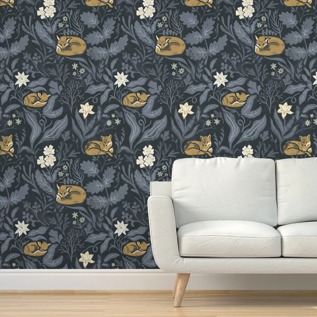 Calm Foxes Tartelette Benjamin Moore Peel and Stick Wallpaper - Mustard Yellow product