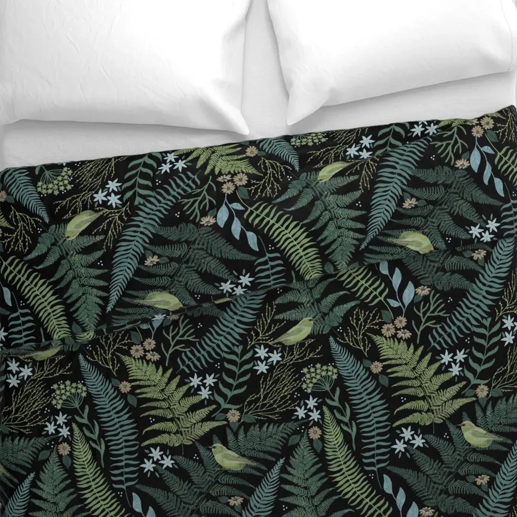 Calming Fern Forest Duvet Cover - Green alternate view