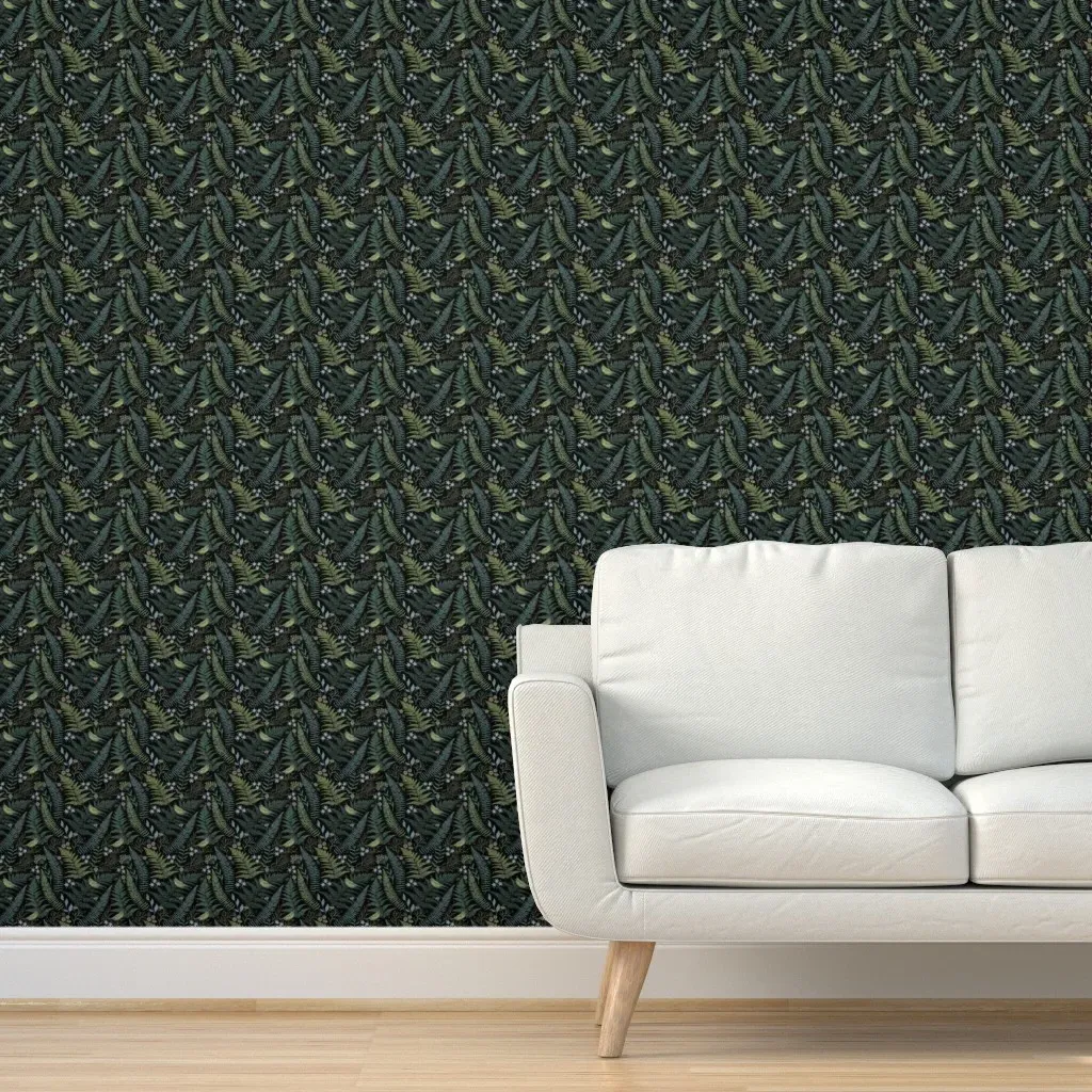 Calming Fern Forest Small Peel and Stick Wallpaper - Green product