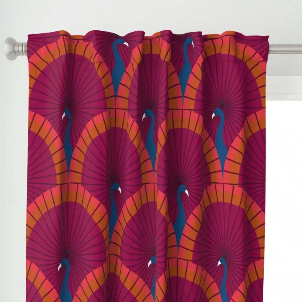 Calypso Curtain Panel - Burgundy alternate view