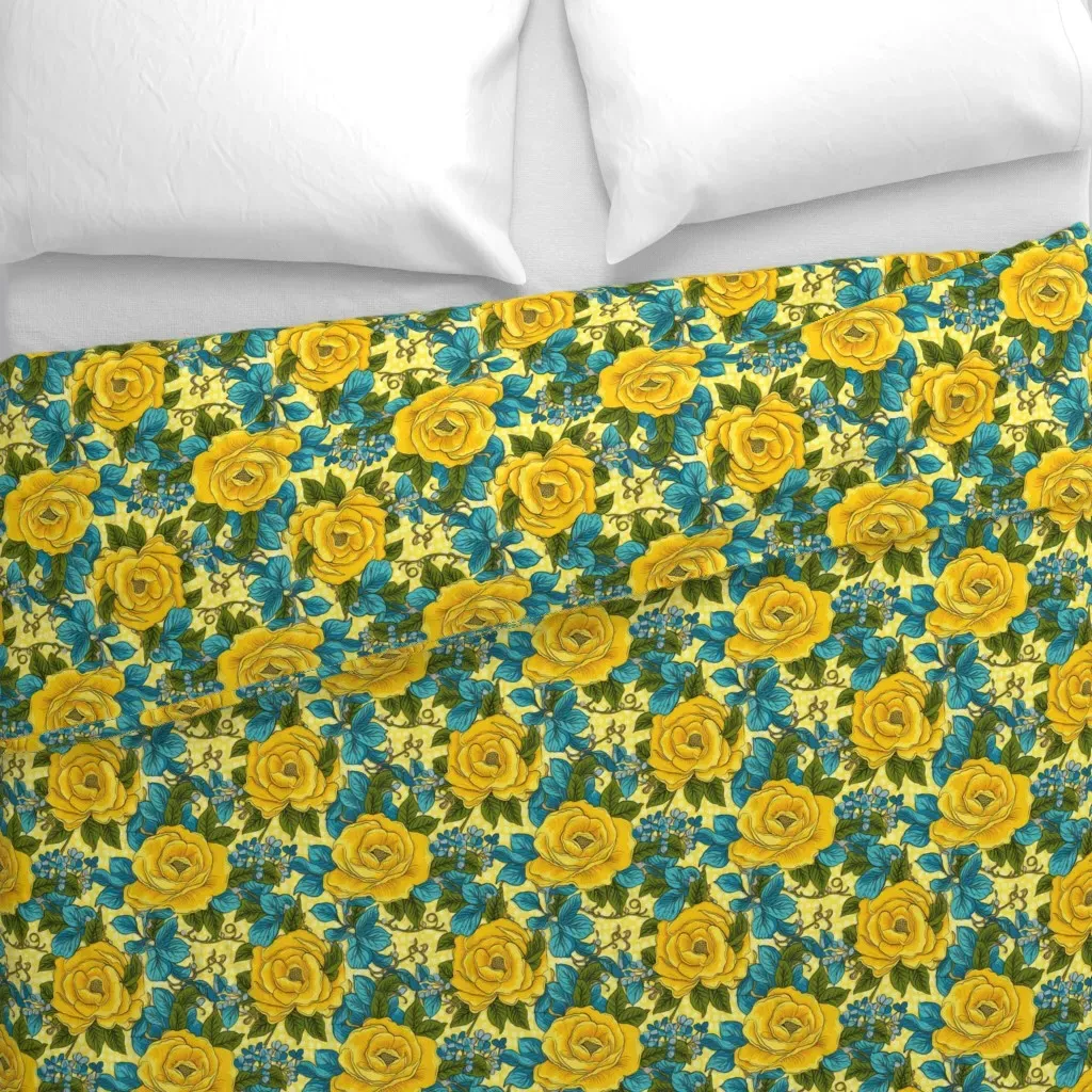 Camellia Blossoms Duvet Cover - Yellow alternate view