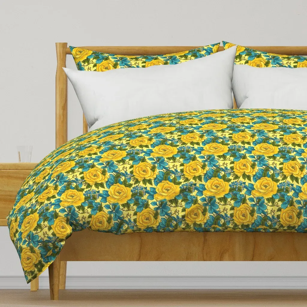 Camellia Blossoms Duvet Cover - Yellow product