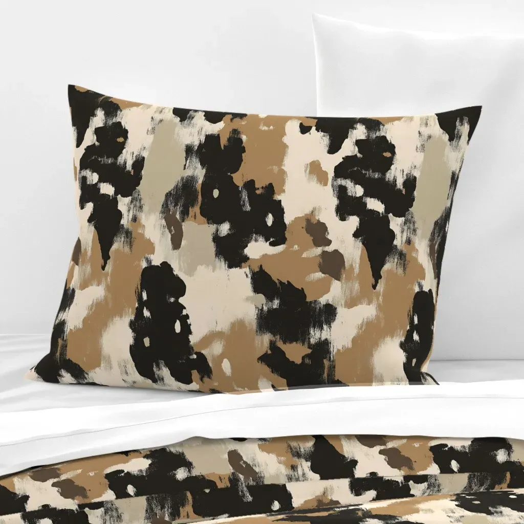 Camouflage Animal Print Standard Knife Edge Cushion - Beige, Cotton Sateen product
