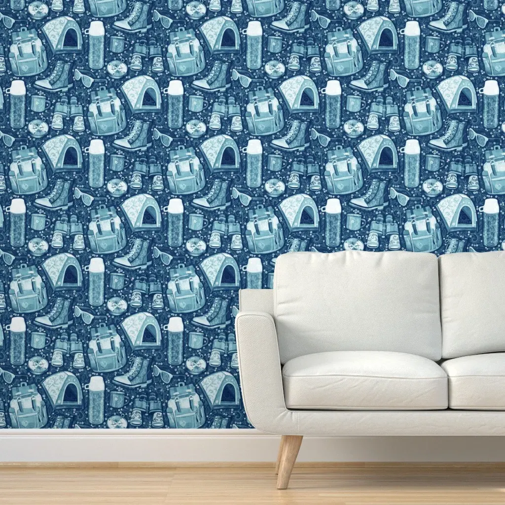 Camp Whimsy Peel and Stick Wallpaper - Blue, White product