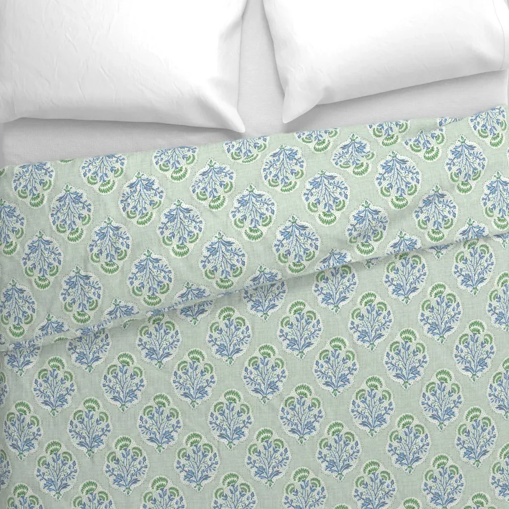 Campbell Bloom China Green Duvet Cover - Blue alternate view