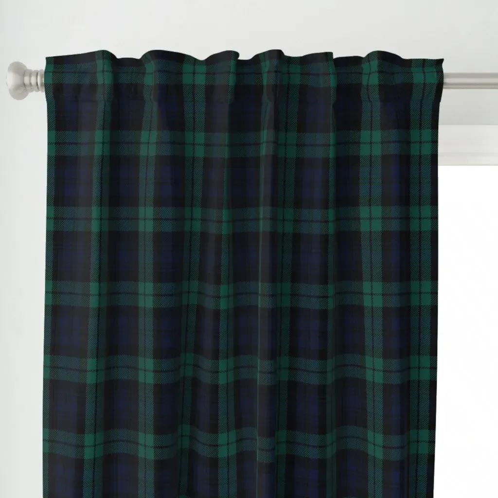 Campbell Tartan Clan Curtain Panel - Dark Blue alternate view