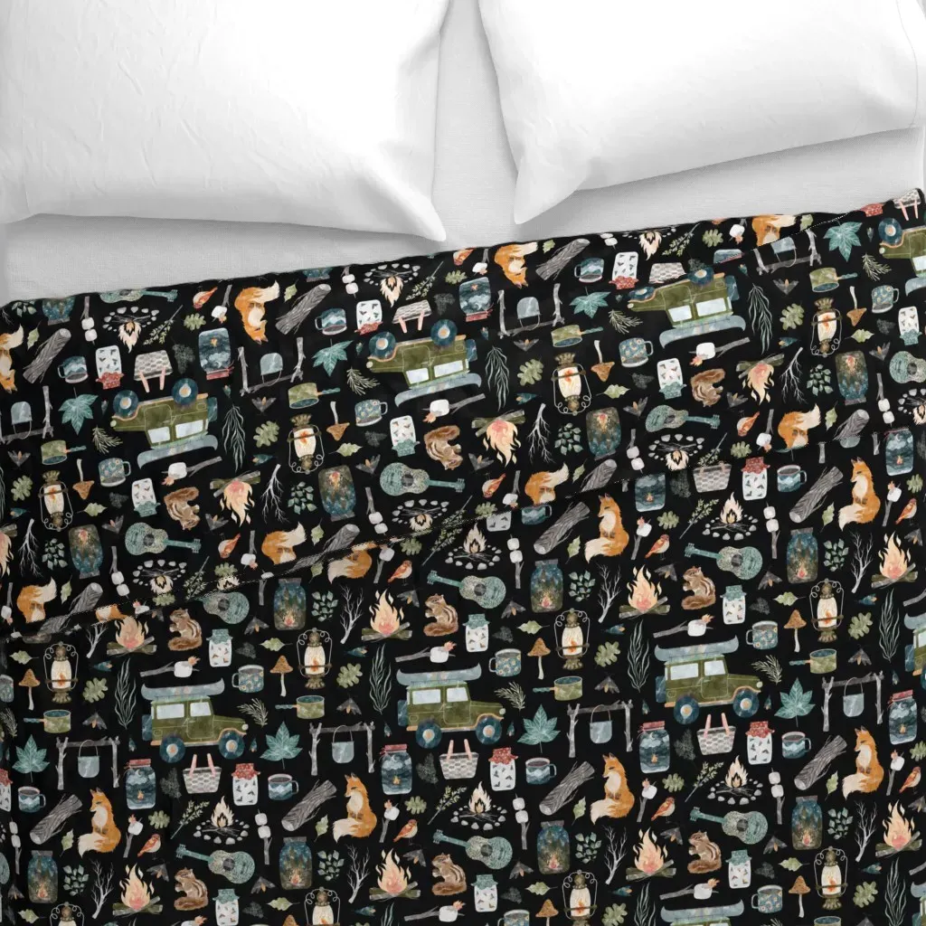 Campfire Duvet Cover - Dark Teal alternate view