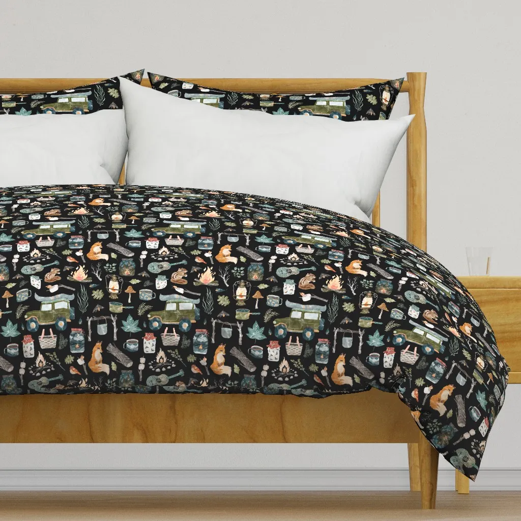 Campfire Duvet Cover - Dark Teal product
