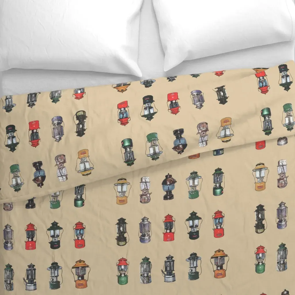 Camping Lanterns Duvet Cover - Beige alternate view